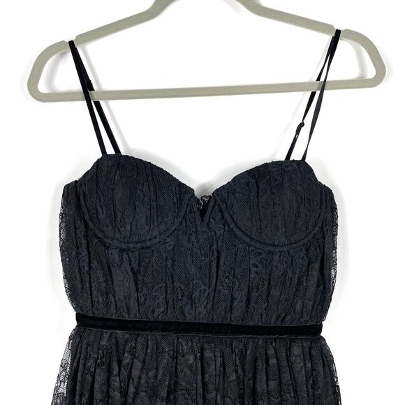 SAU LEE Selena‎ Lace Dress Black Sleeveless Bustier Maxi Cocktail Sz 2 - Picture 7 of 14